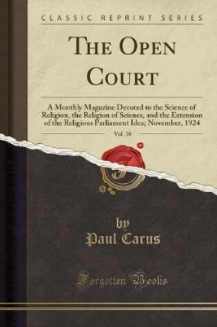 Cover of The Open Court, Vol. 38