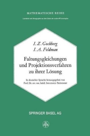 Cover of Faltungsgleichungen und Projektionsverfahren zu ihrer Lösung