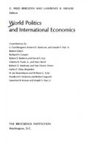 Cover of World Politics and International Economics