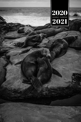 Book cover for Seal Manatee Sea Lion Cow Walrus Dugong Week Planner Weekly Organizer Calendar 2020 / 2021 - Black and White