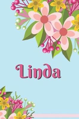 Book cover for Linda Personalized Blank Lined Journal Notebook