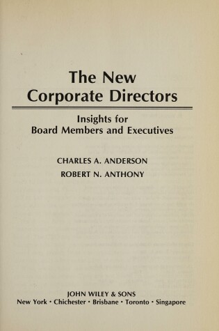 Cover of New Corporate Directors