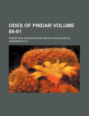 Book cover for Odes of Pindar Volume 89-91