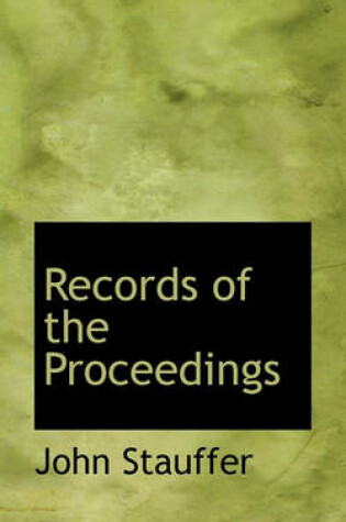 Cover of Records of the Proceedings