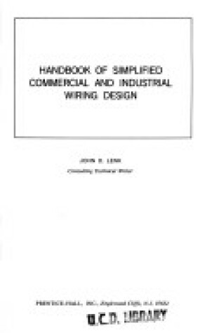 Cover of Handbook of Simplified Commercial and Industrial Wiring Design