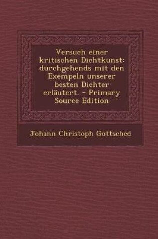 Cover of Versuch Einer Kritischen Dichtkunst