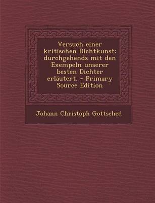 Book cover for Versuch Einer Kritischen Dichtkunst
