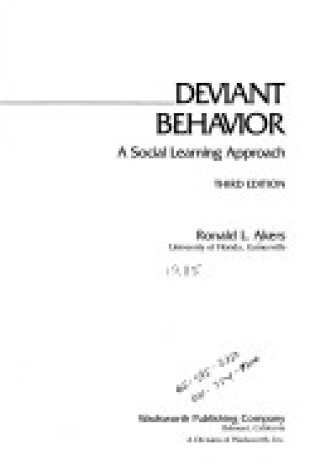 Cover of Understanding Deviant Behaviour