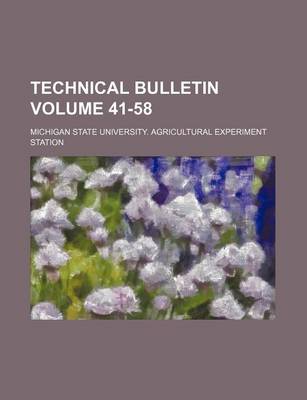 Book cover for Technical Bulletin Volume 41-58