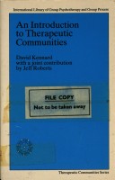 Cover of An Introduction to Therapeutic Communities