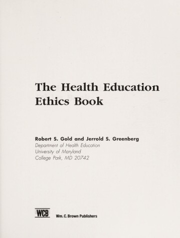 Book cover for Health Education Ethics Book