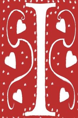 Cover of Monogram Journal Letter I Hearts Love Red White