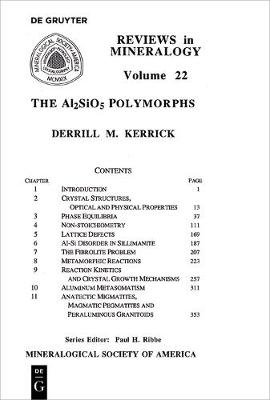 Cover of The Al2SiO5 Polymorphs