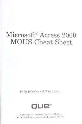 Cover of Microsoft Access 2000 Mous Cheat Sheet