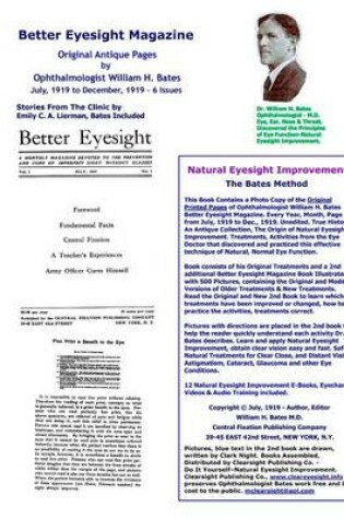 Cover of Better Eyesight Magazine - Original Antique Pages by Ophthalmologist William H. Bates - July, 1919 to December, 1919 - 6 Issues