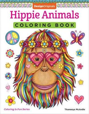 Book cover for Hippie Animals Coloring Book