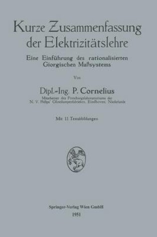 Cover of Kurze Zusammenfassung Der Elektrizitatslehre