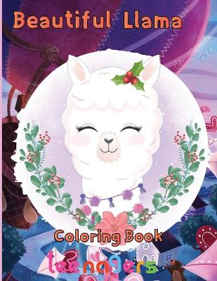 Book cover for Beautiful Llama Coloring Book teenagers