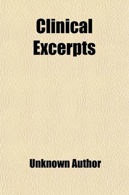 Book cover for Clinical Excerpts (Volume 11)