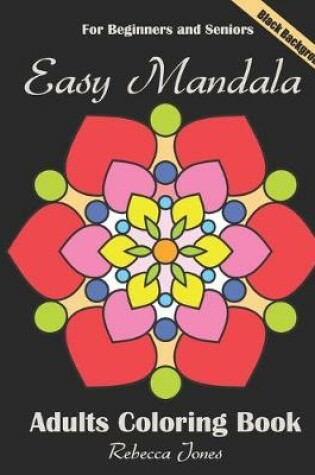 Cover of Easy mandala coloring book black background