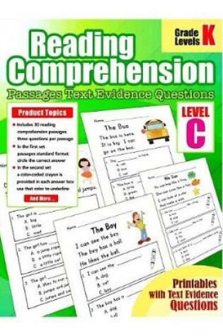 Cover of Reading Comprehension Passages Kindergarten Grade