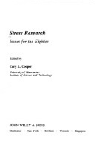 Cover of Stress Research