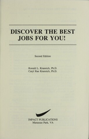 Book cover for Discover the Best Jobs for You!