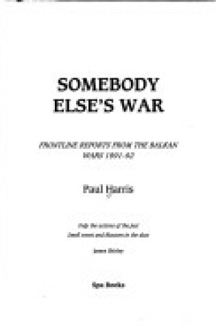 Cover of Somebody Else's War