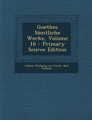 Book cover for Goethes Samtliche Werke, Volume 16