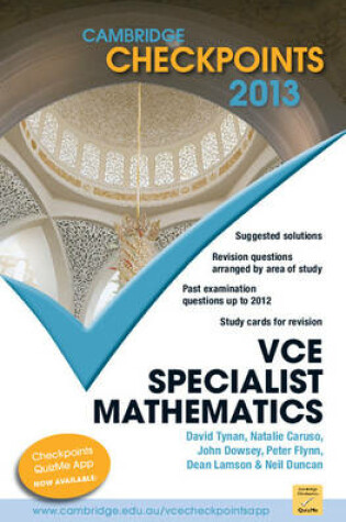 Cover of Cambridge Checkpoints VCE Specialist Mathematics 2013