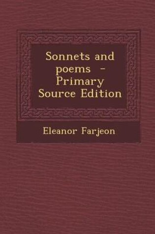 Cover of Sonnets and Poems - Primary Source Edition