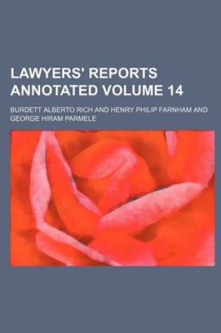 Cover of Lawyers' Reports Annotated Volume 14