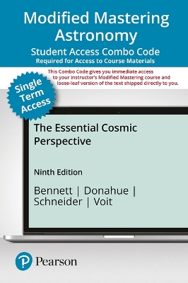 Book cover for Modified Mastering Astronomy with Pearson Etext -- Combo Access Card -- For Essential Cosmic Perspective-- 18 Months