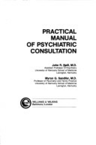 Cover of Practical Manual of Psychiatric Consultation