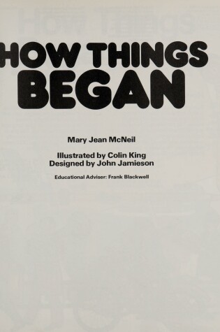 Cover of How Things Began