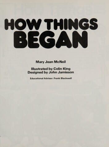 Book cover for How Things Began