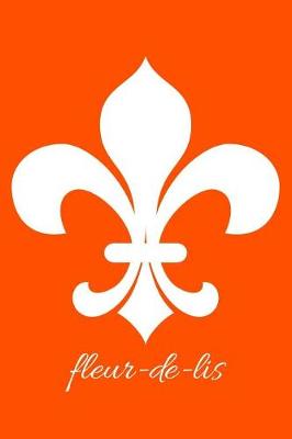 Book cover for fleur-de-lis - Orange Blank Notebook with Fleur de Lis Corners