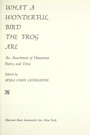 Cover of What a Wonderful Bird the Frog are