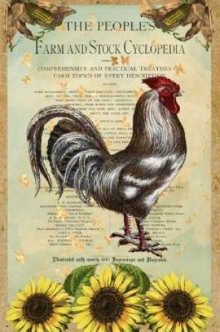 Cover of Dot Grid Journal - Rooster and Sunflower Farm Collage Notebook