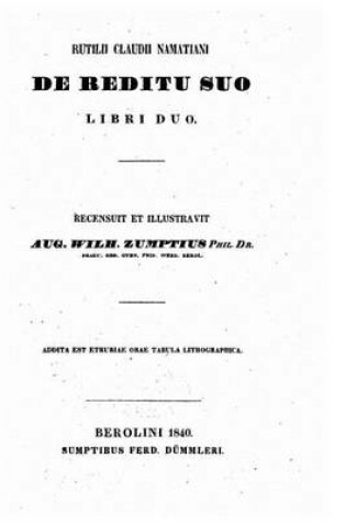 Cover of De Reditu Suo - Libri Duo