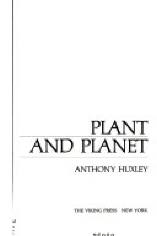 Cover of Plant and Planet