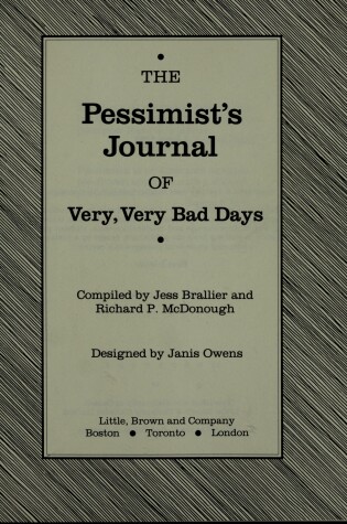 Cover of The Pessimist's Journal of Very, Very Bad Days