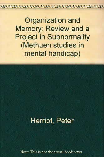 Book cover for Organization and Memory