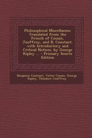 Cover of Philosophical Miscellanies