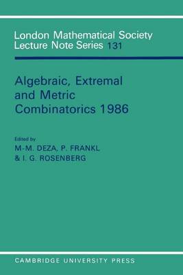 Book cover for Algebraic, Extremal and Metric Combinatorics 1986