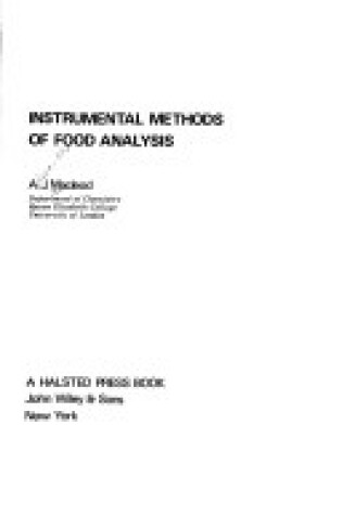 Cover of Macleod: Instrumental Methods of *Food A