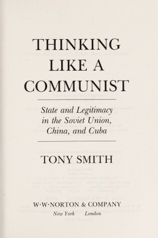 Cover of THINKING LIKE COMMUNIST CL