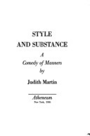 Cover of Style and Substance