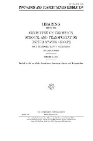 Cover of Innovation and competitiveness legislation