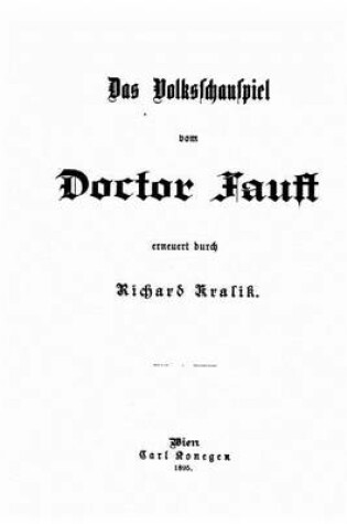 Cover of Das Volksschauspiel Vom Doctor Faust